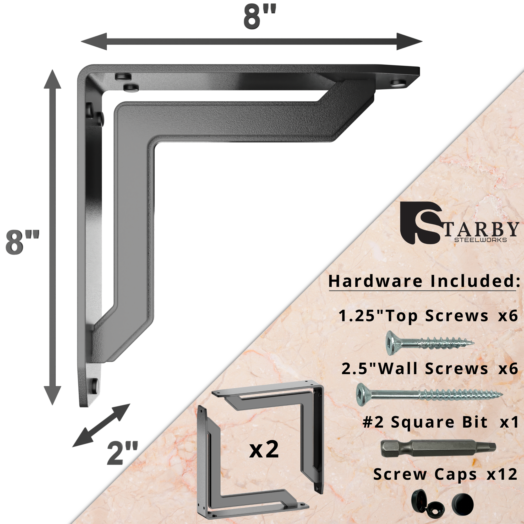 Lucca Shelf Brackets | Countertop Brackets | StarbyDesigns