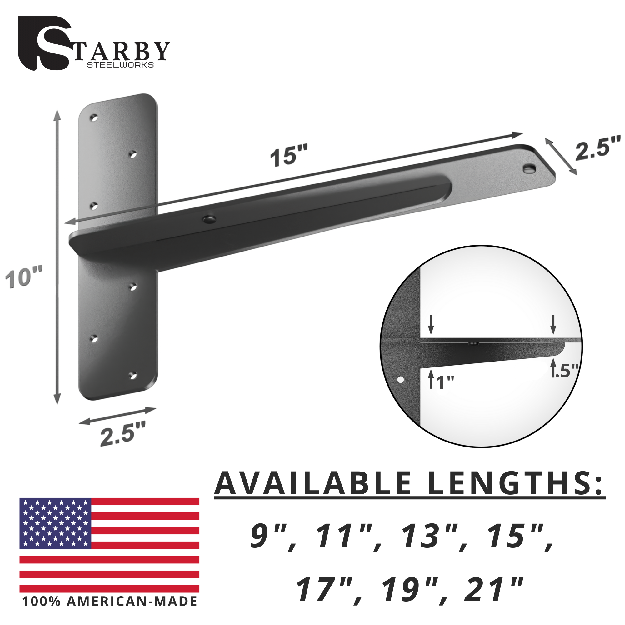 Heavy-Duty Granite Bracket | Floating Granite T-Bracket |StarbyDesigns