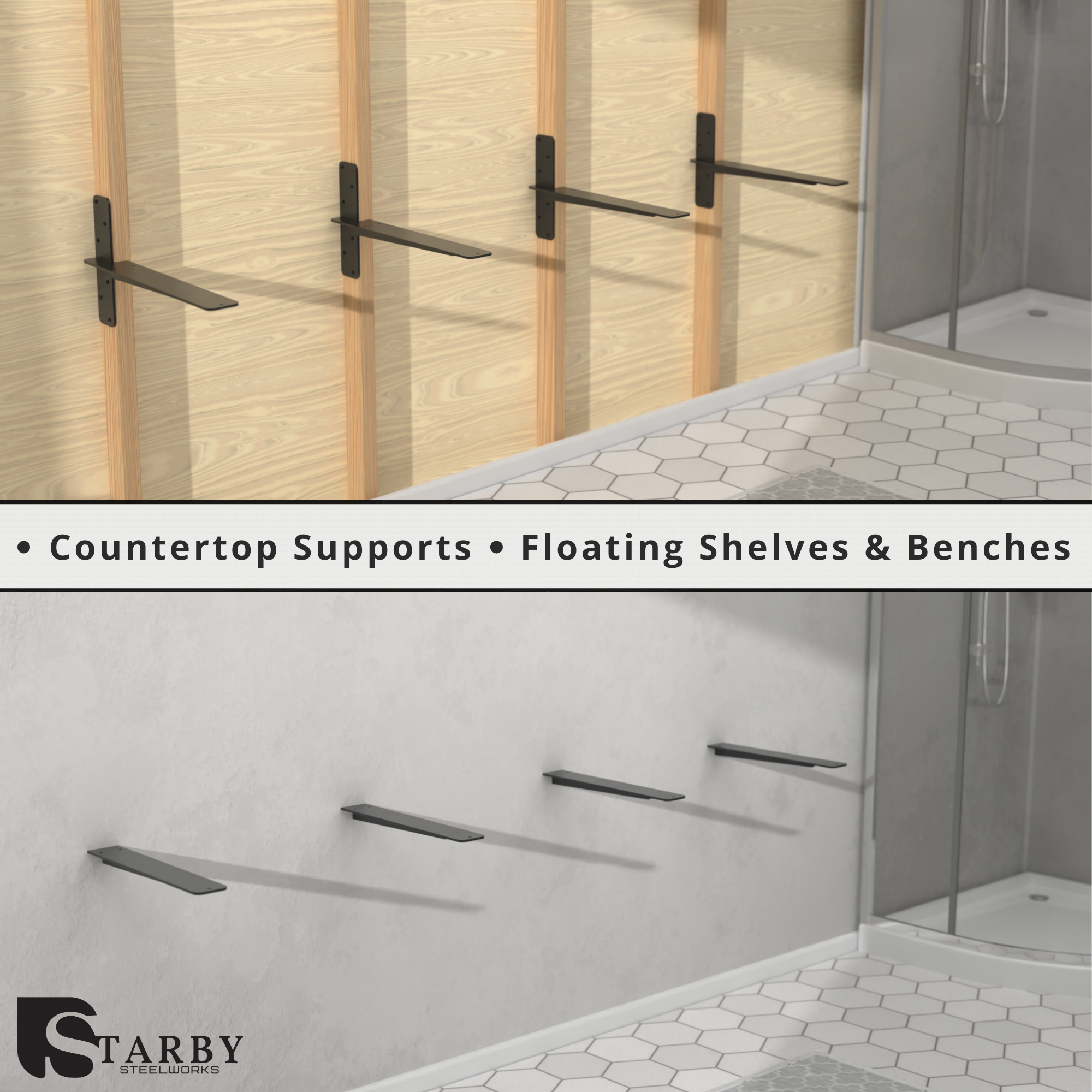 Heavy-Duty Granite Bracket | Floating Granite T-Bracket |StarbyDesigns