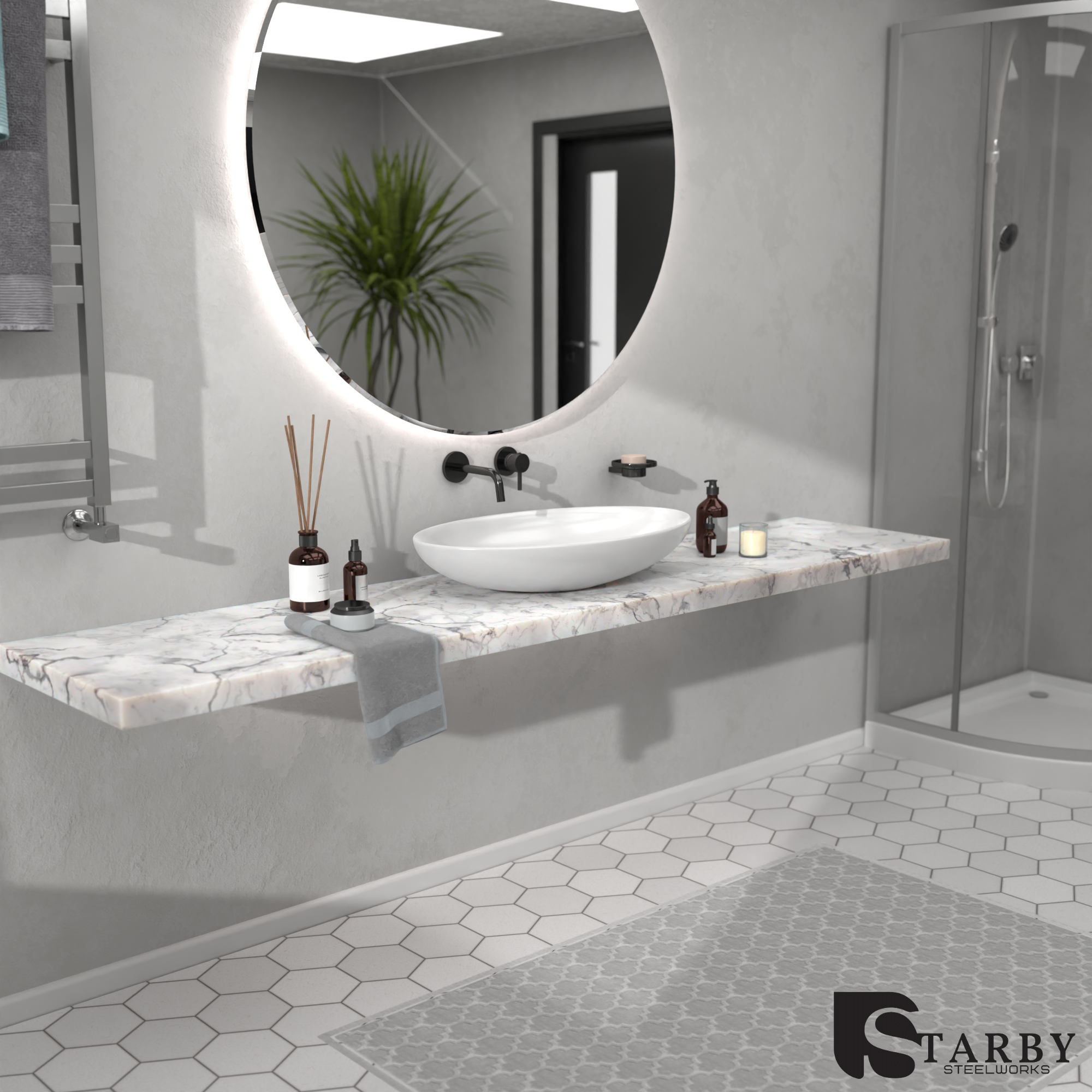 Heavy-Duty Granite Bracket | Floating Granite T-Bracket |StarbyDesigns
