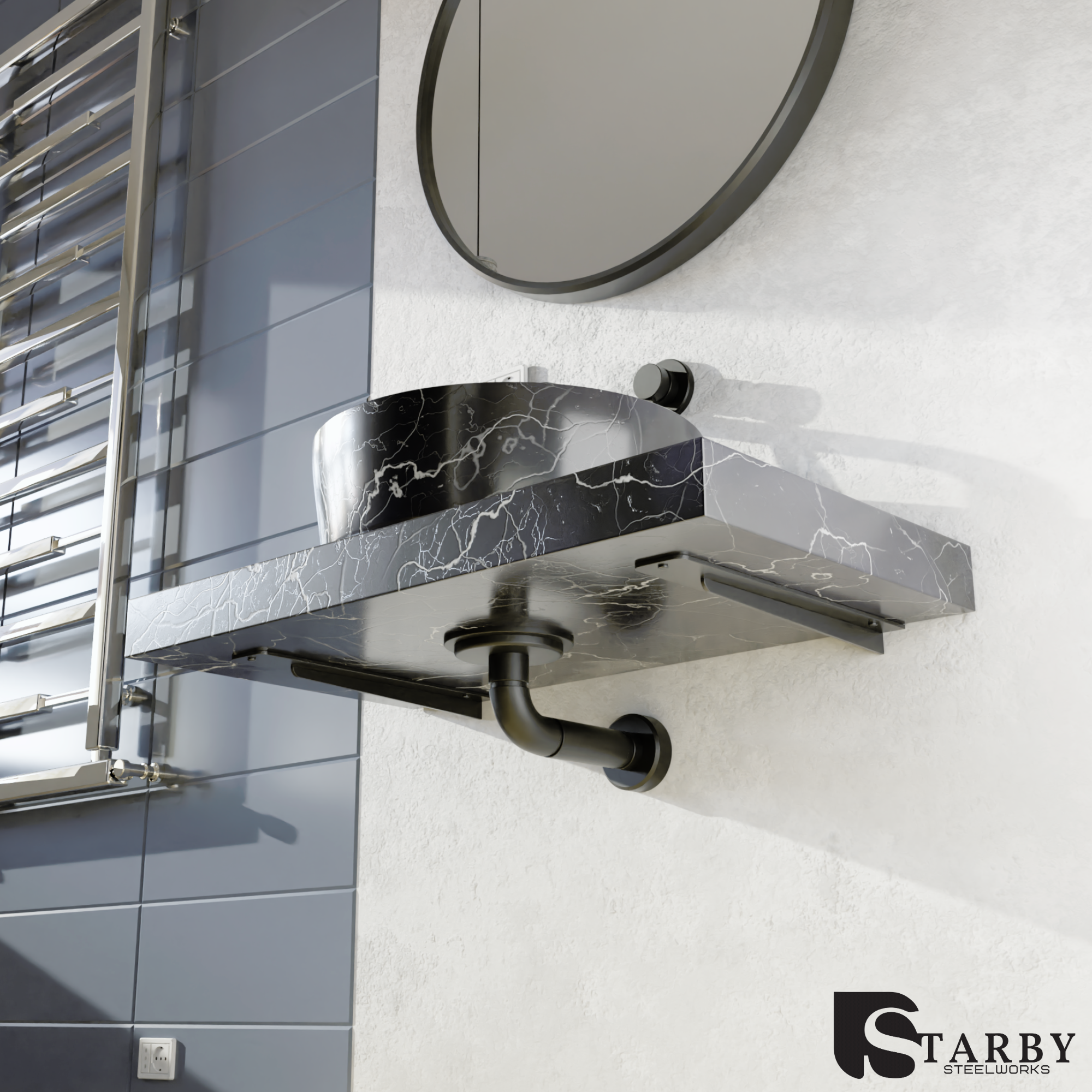 Heavy-Duty Granite Bracket | Floating Granite T-Bracket |StarbyDesigns