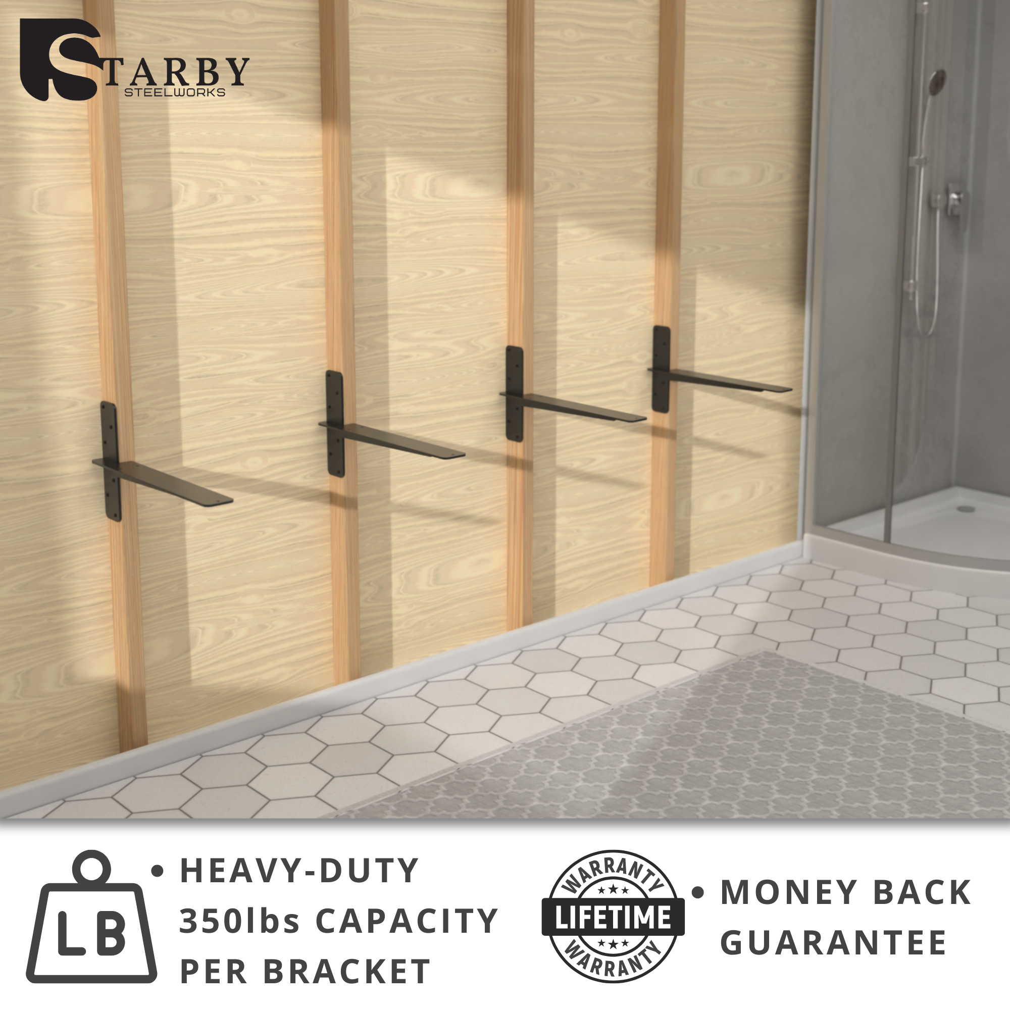 Heavy-Duty Granite Bracket | Floating Granite T-Bracket |StarbyDesigns