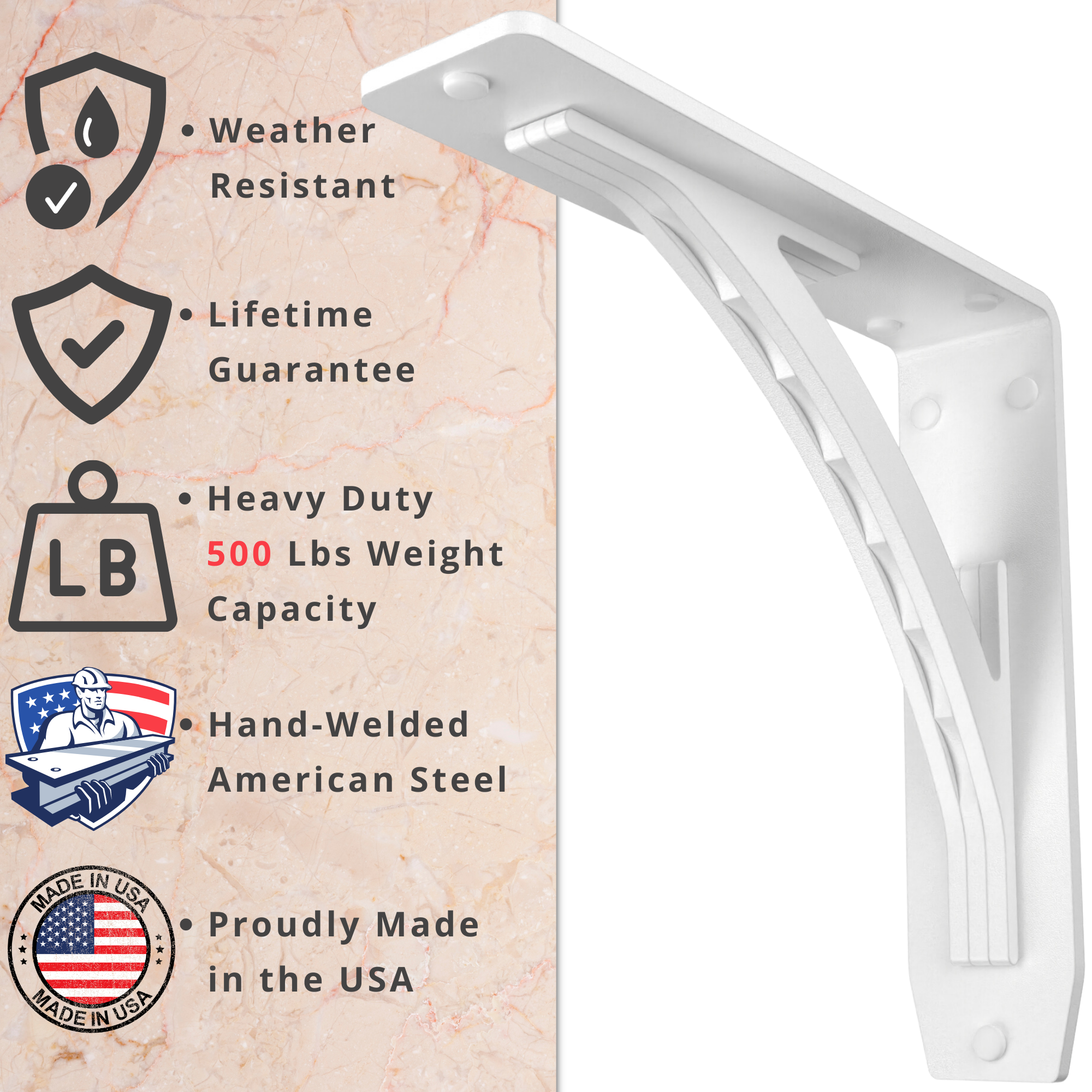 Sullivan White Brackets Shelf |White Countertop Brackets|StarbyDesigns