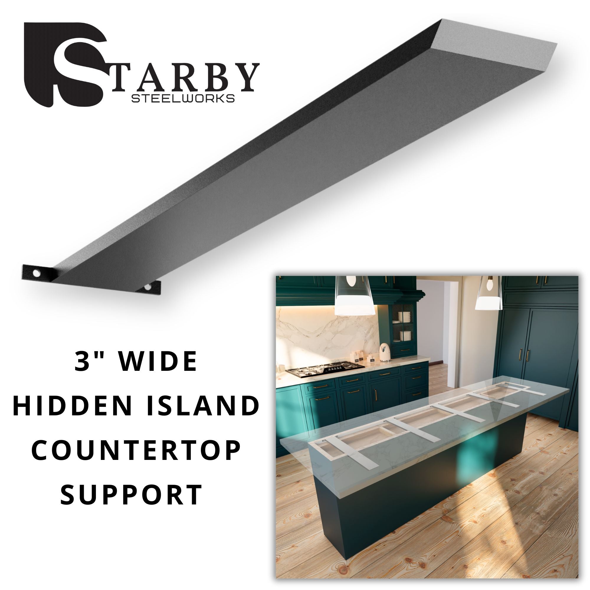 Heavy-Duty Countertop Bracket |Island Countertop Bracket|StarbyDesigns