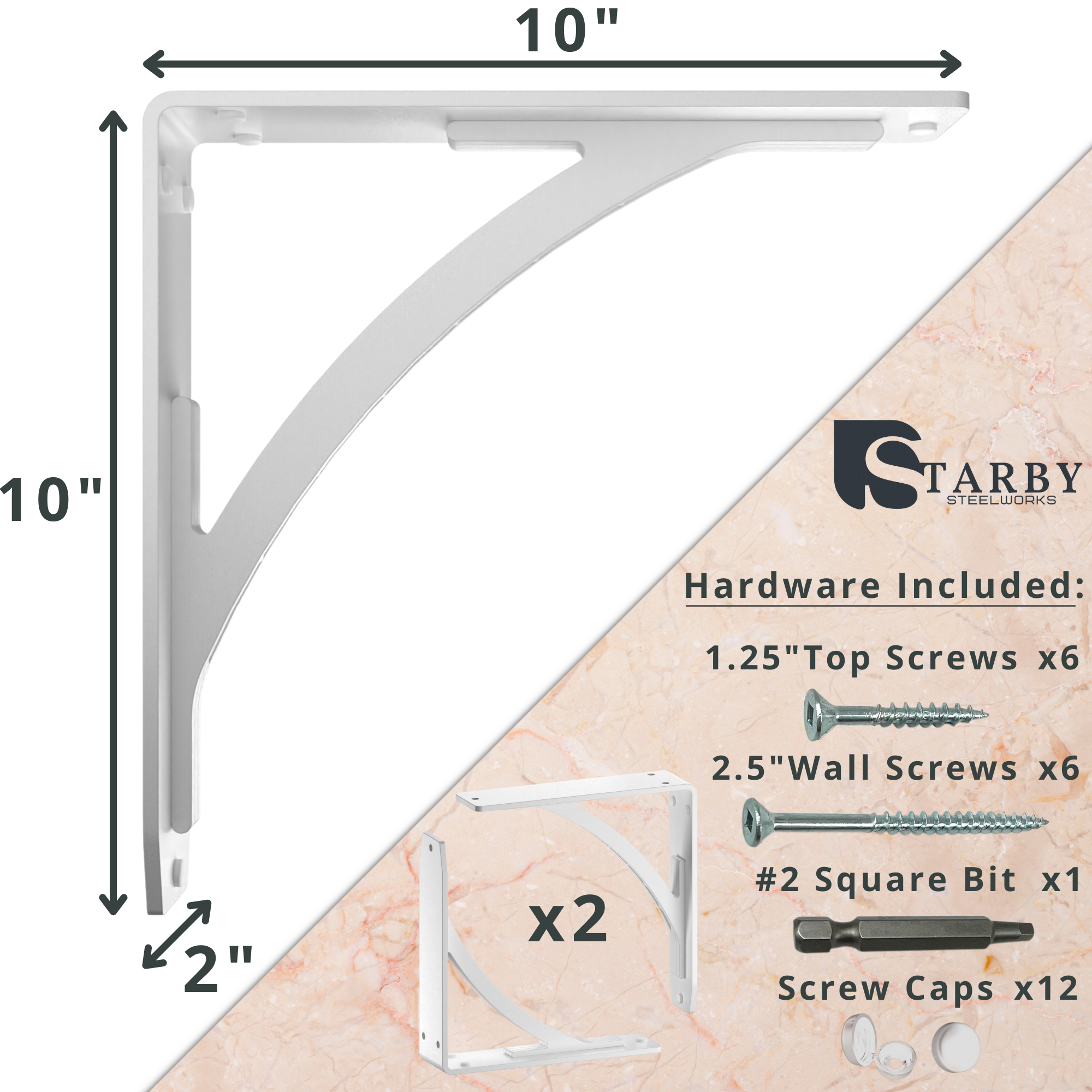 Sullivan White Brackets Shelf |White Countertop Brackets|StarbyDesigns