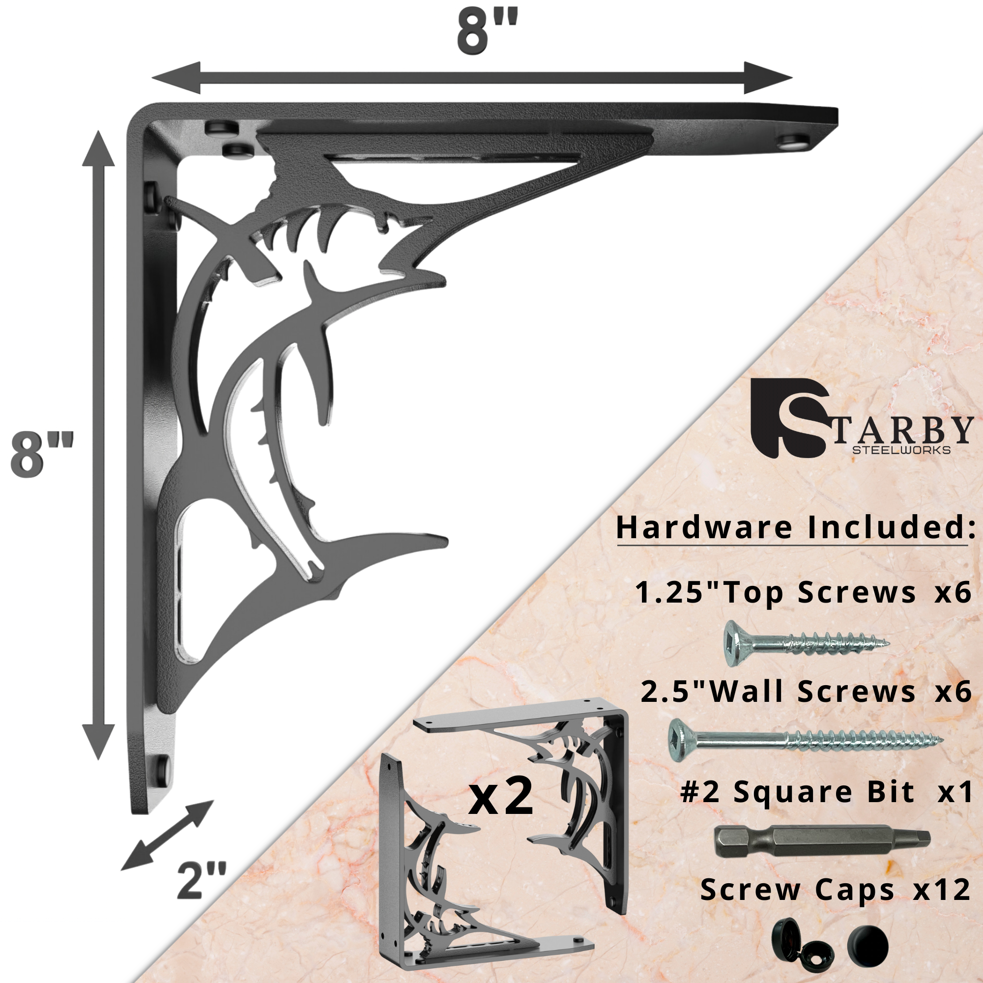 Bill Fish Shelf Brackets | Bill Fish Countertop Brackets|StarbyDesigns