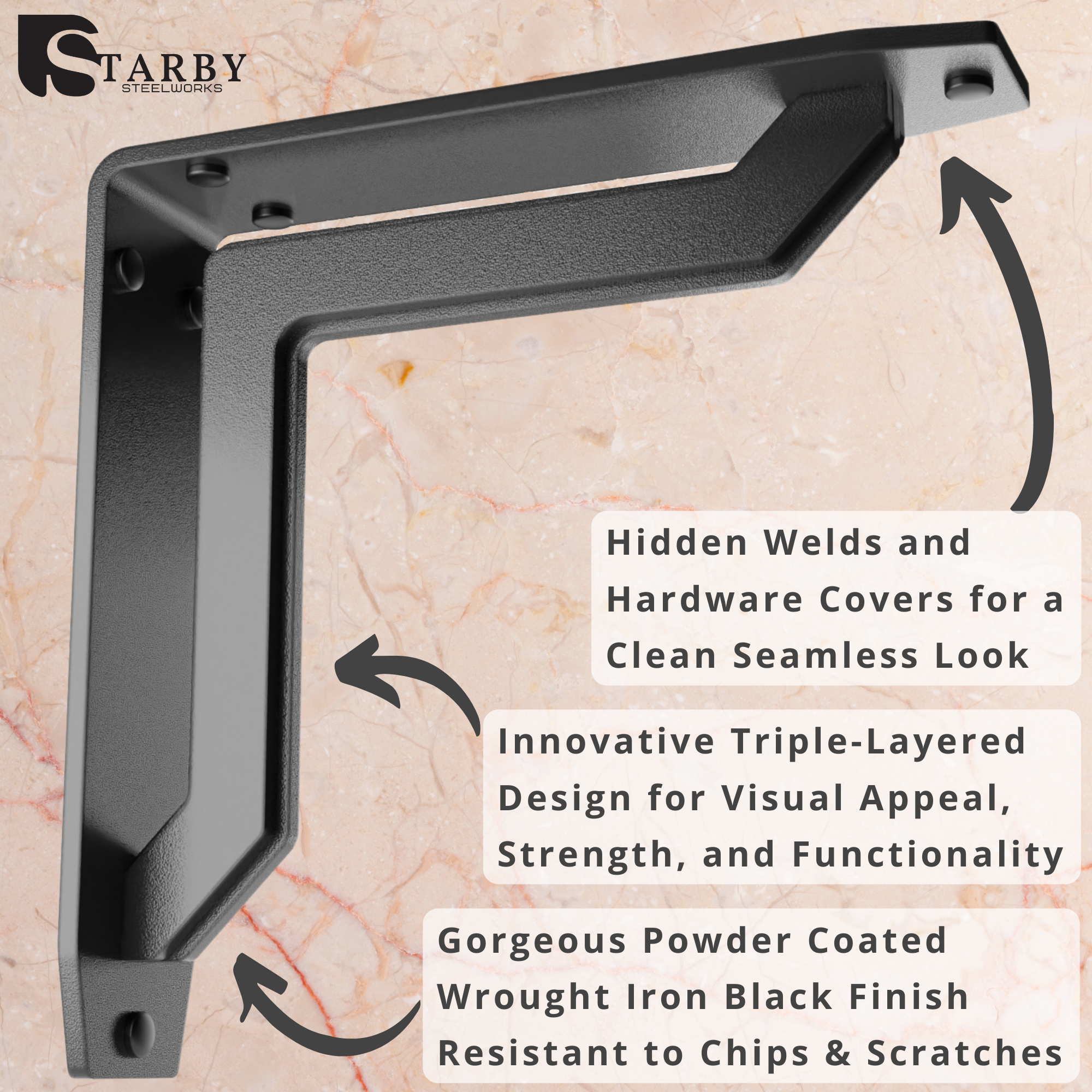 Lucca Shelf Brackets | Countertop Brackets | StarbyDesigns