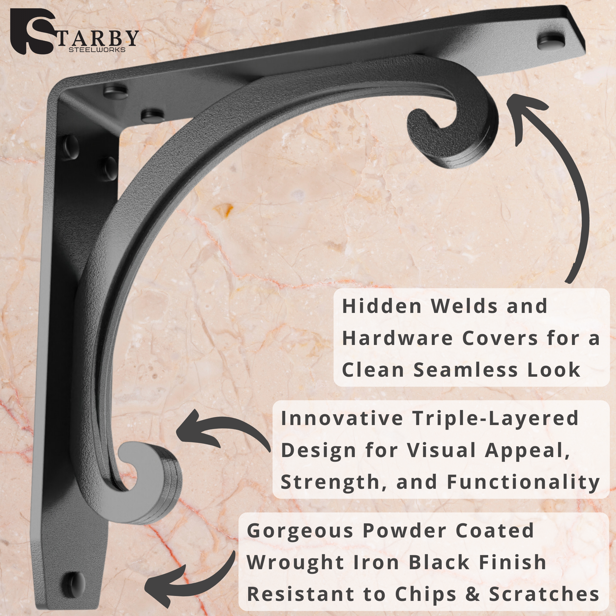 Southern Charm Brackets Shelf | Countertop Brackets | StarbyDesigns