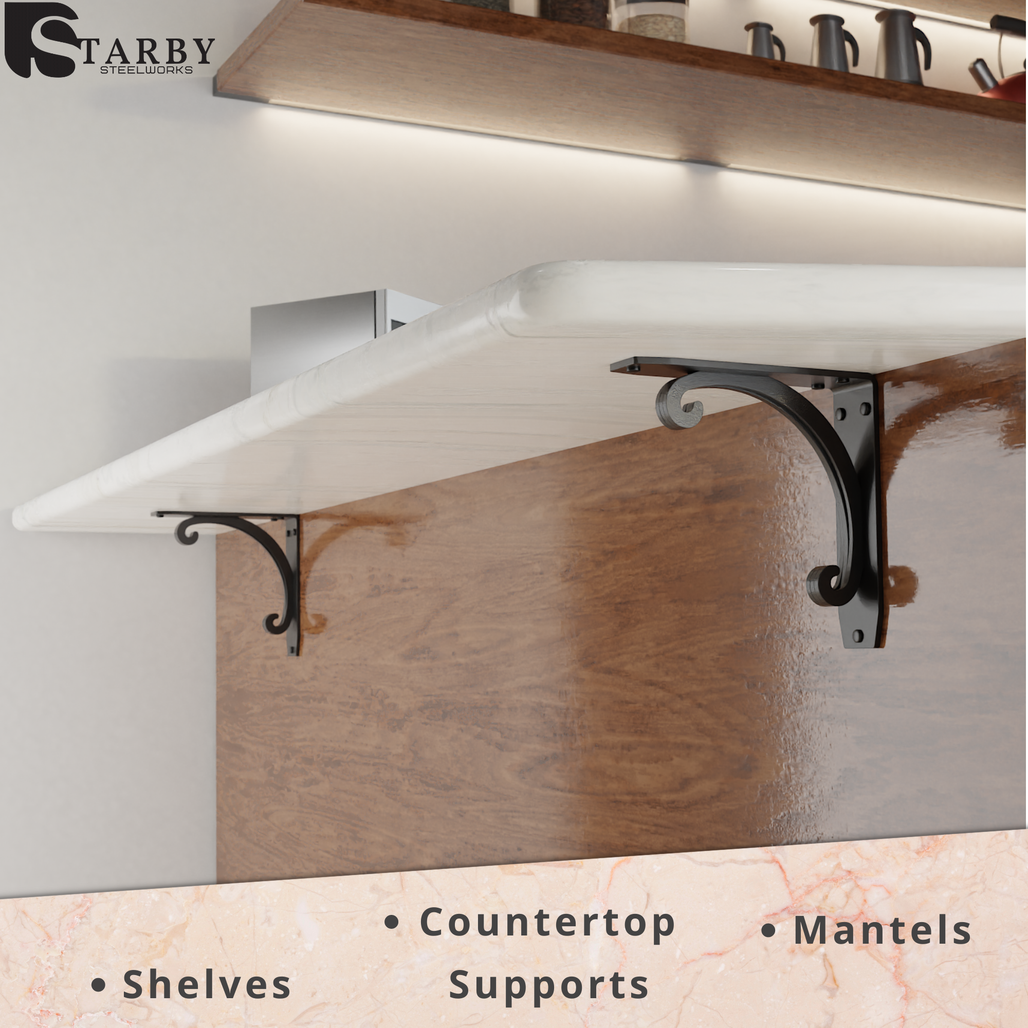 Southern Charm Brackets Shelf | Countertop Brackets | StarbyDesigns