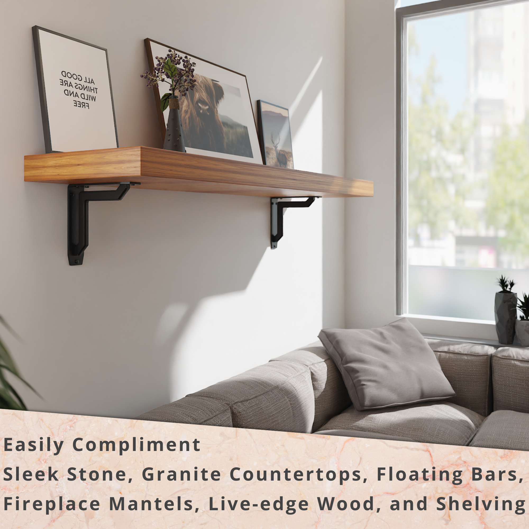 Lucca Shelf Brackets | Countertop Brackets | StarbyDesigns