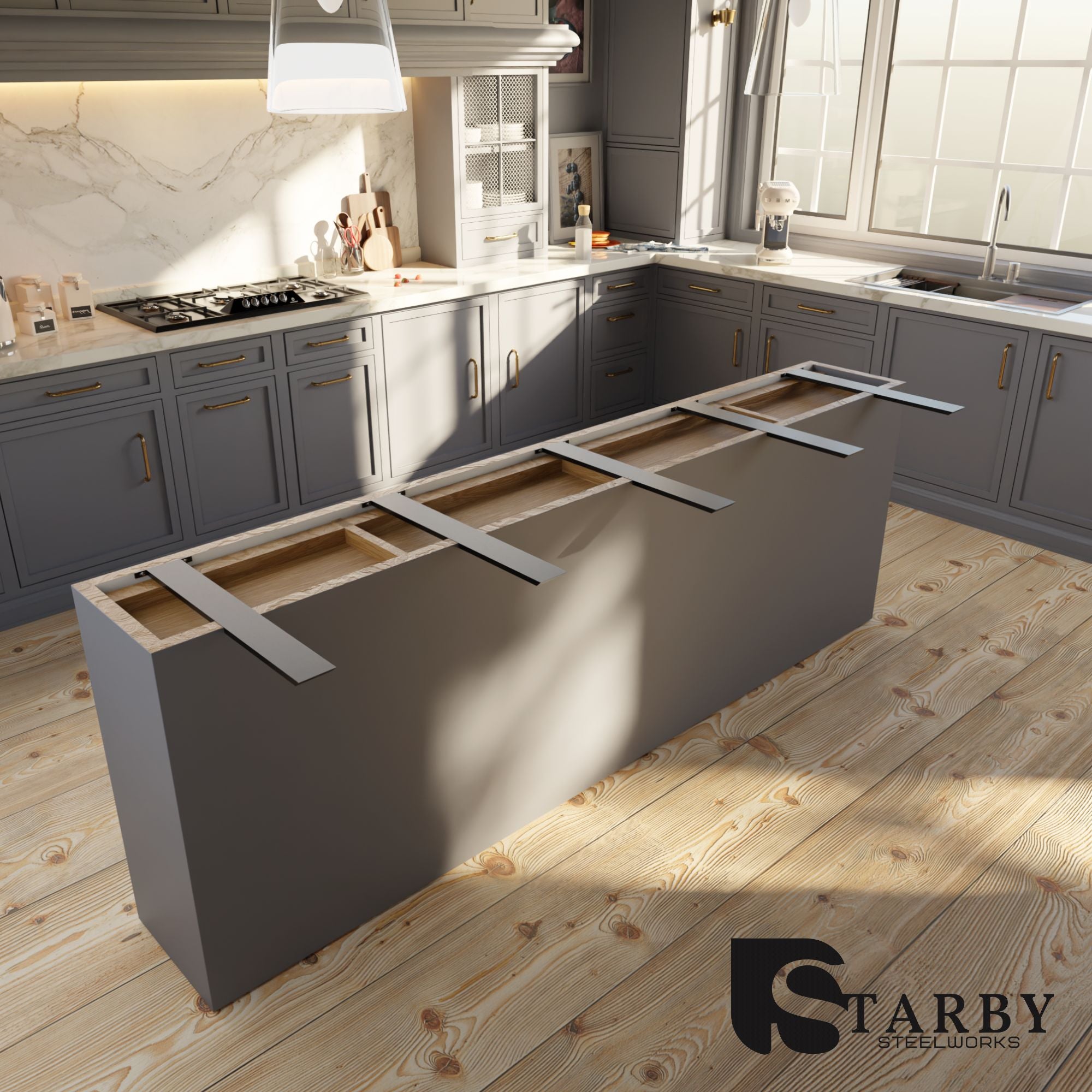 Heavy-Duty Countertop Bracket |Island Countertop Bracket|StarbyDesigns