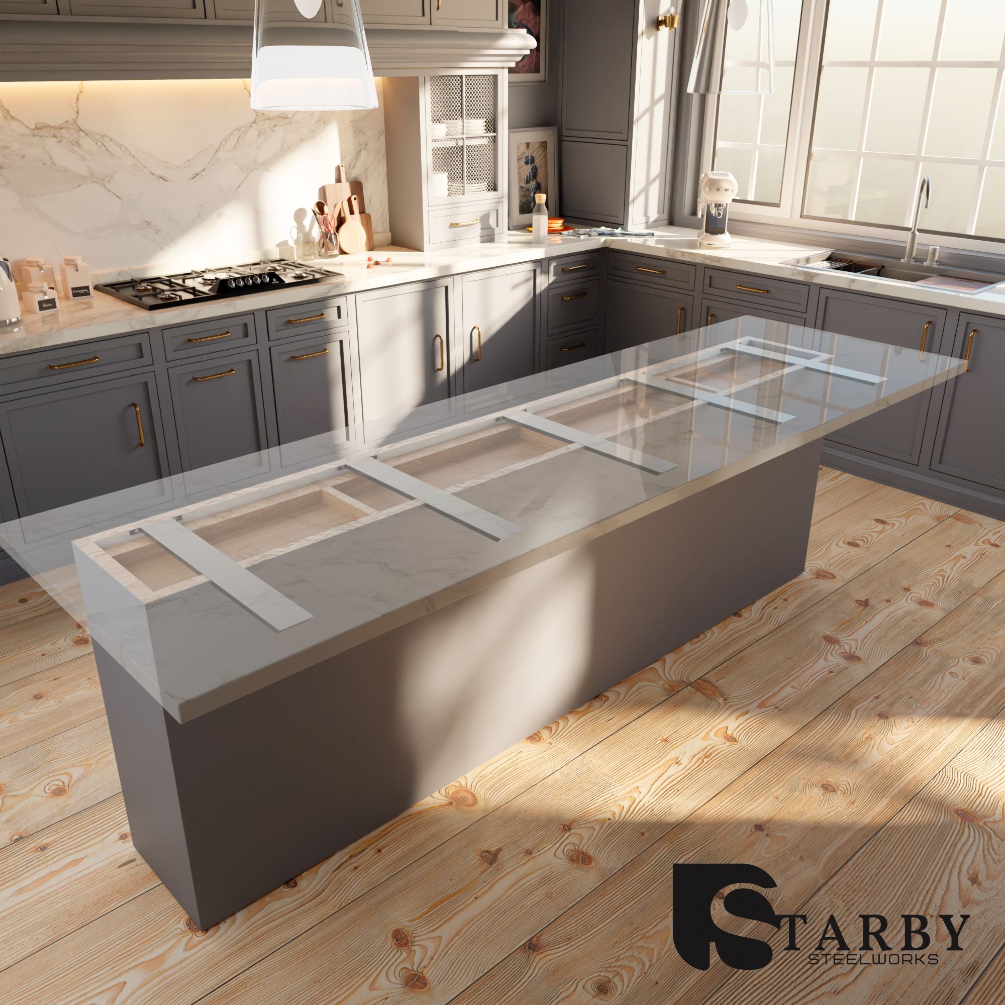 Heavy-Duty Countertop Bracket |Island Countertop Bracket|StarbyDesigns