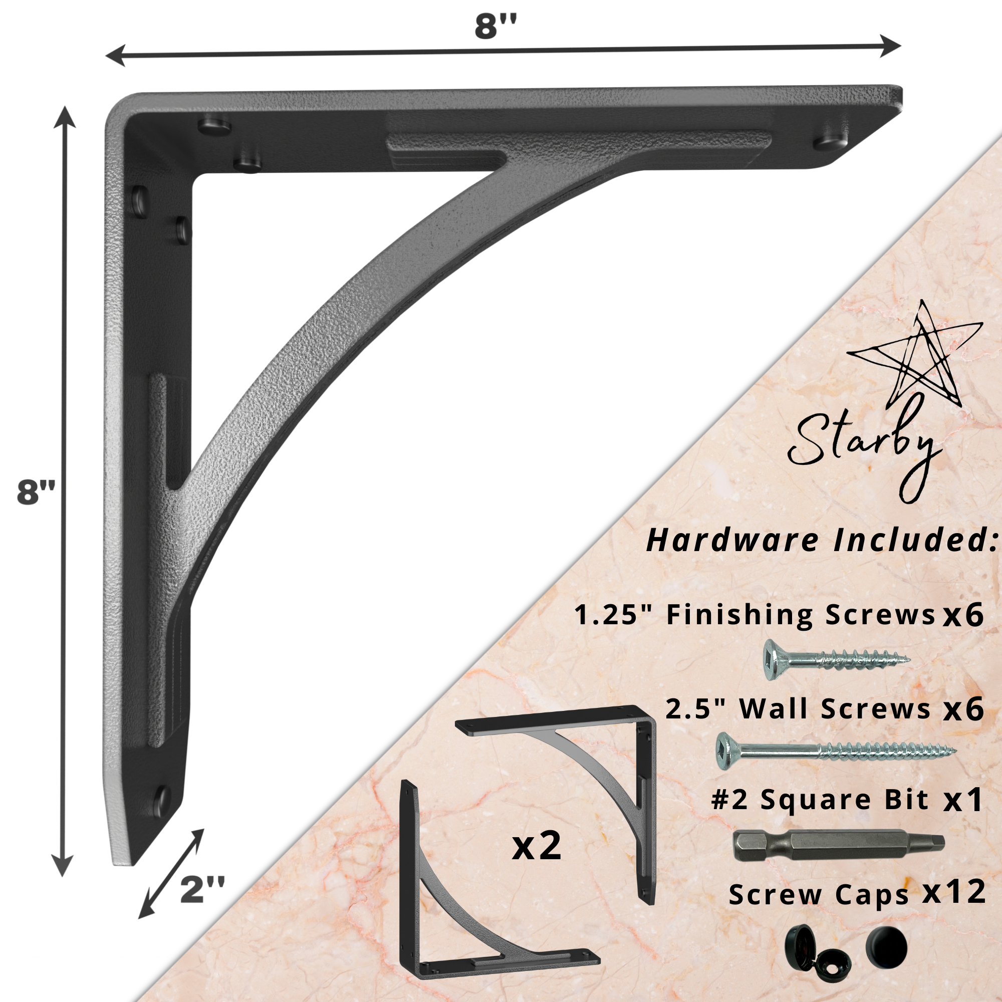Sullivan Shelf Brackets | Black Countertop Brackets | StarbyDesigns