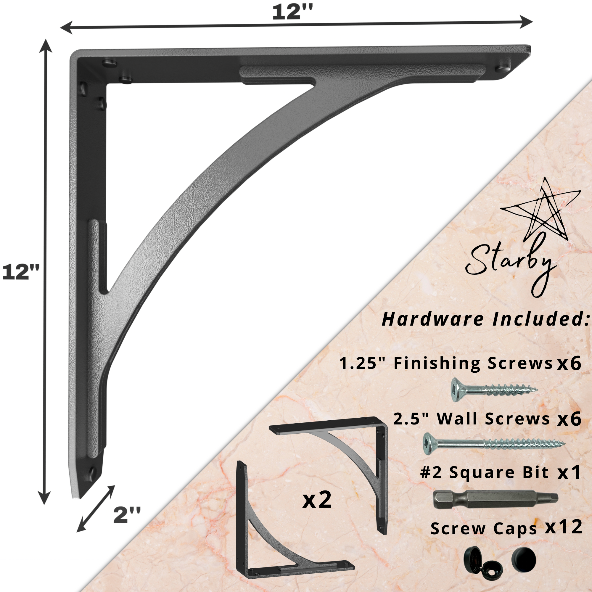 Sullivan Shelf Brackets | Black Countertop Brackets | StarbyDesigns