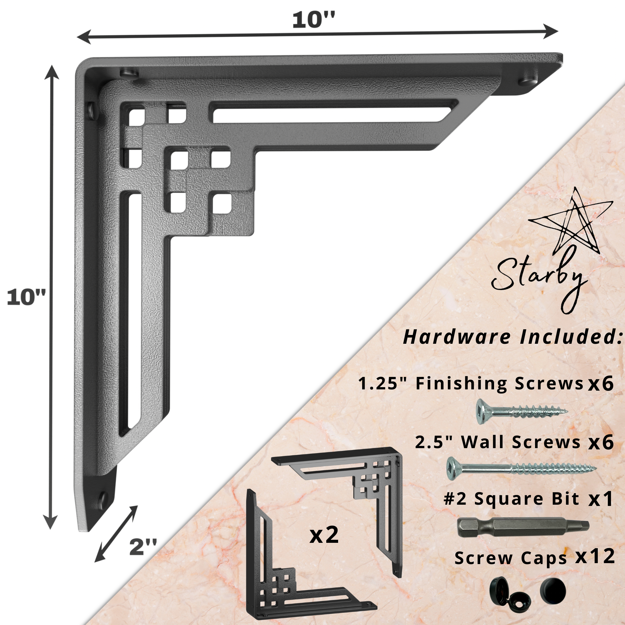 Rockville Heavy Shelf Brackets | Countertop Brackets | StarbyDesigns