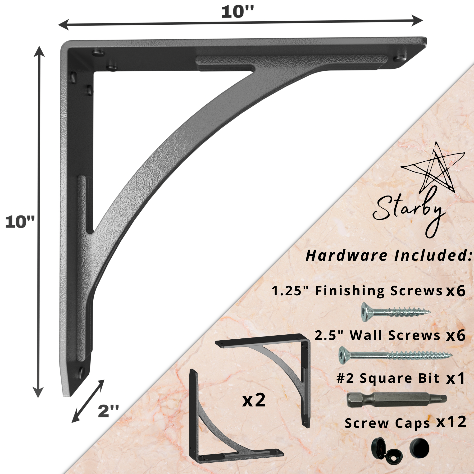 Sullivan Shelf Brackets | Black Countertop Brackets | StarbyDesigns