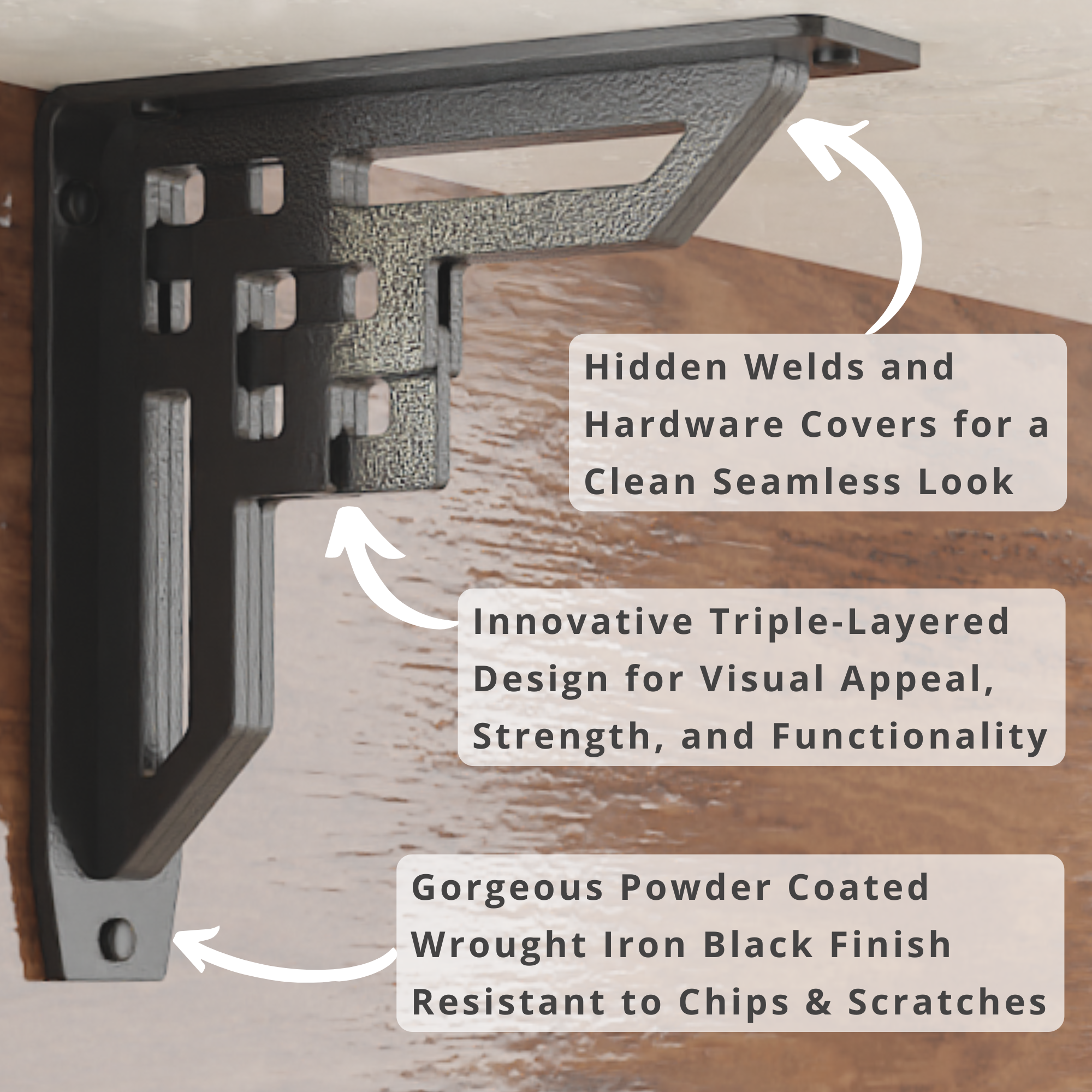 Rockville Heavy Shelf Brackets | Countertop Brackets | StarbyDesigns