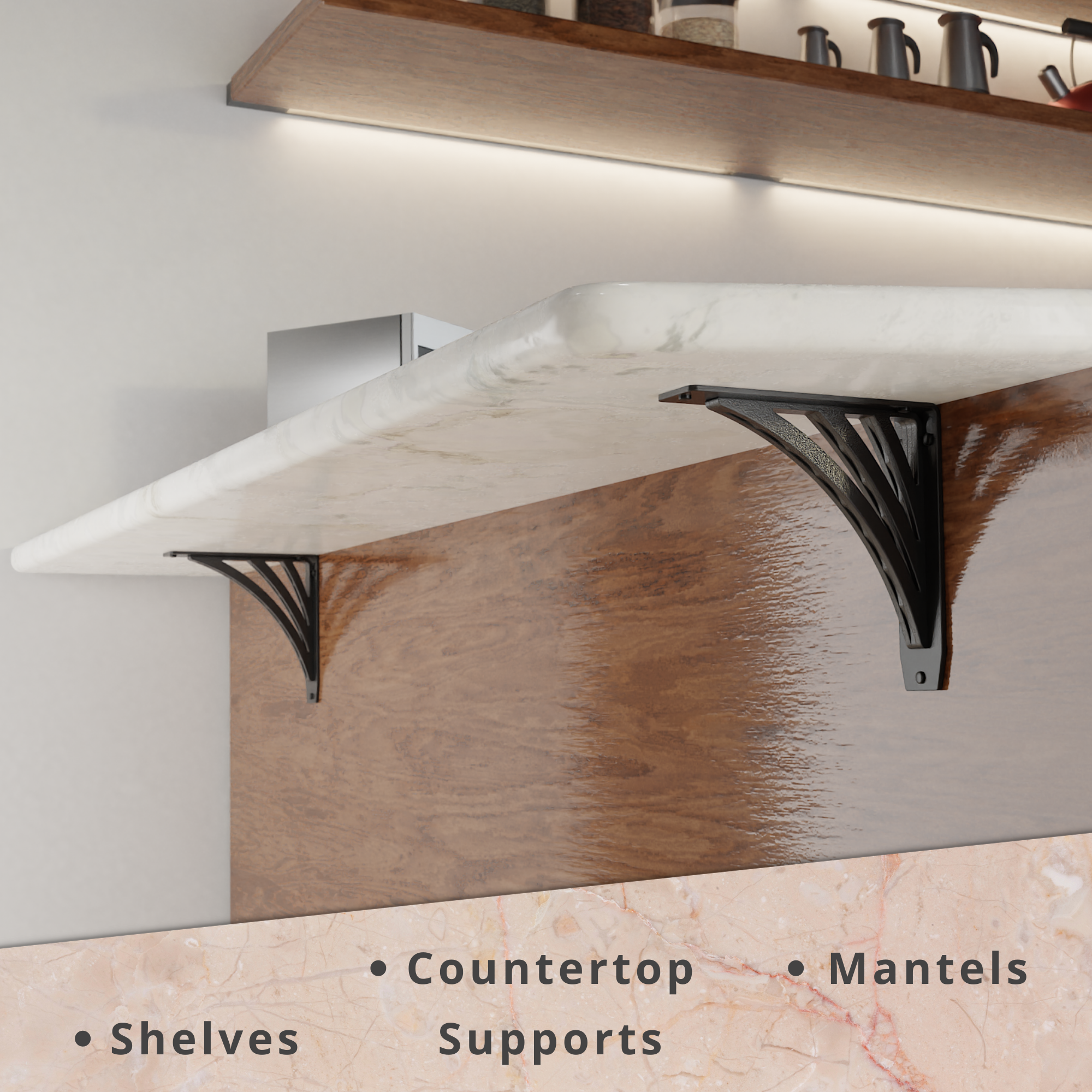 Ravenel Brackets Shelf | Countertop Brackets | StarbyDesigns