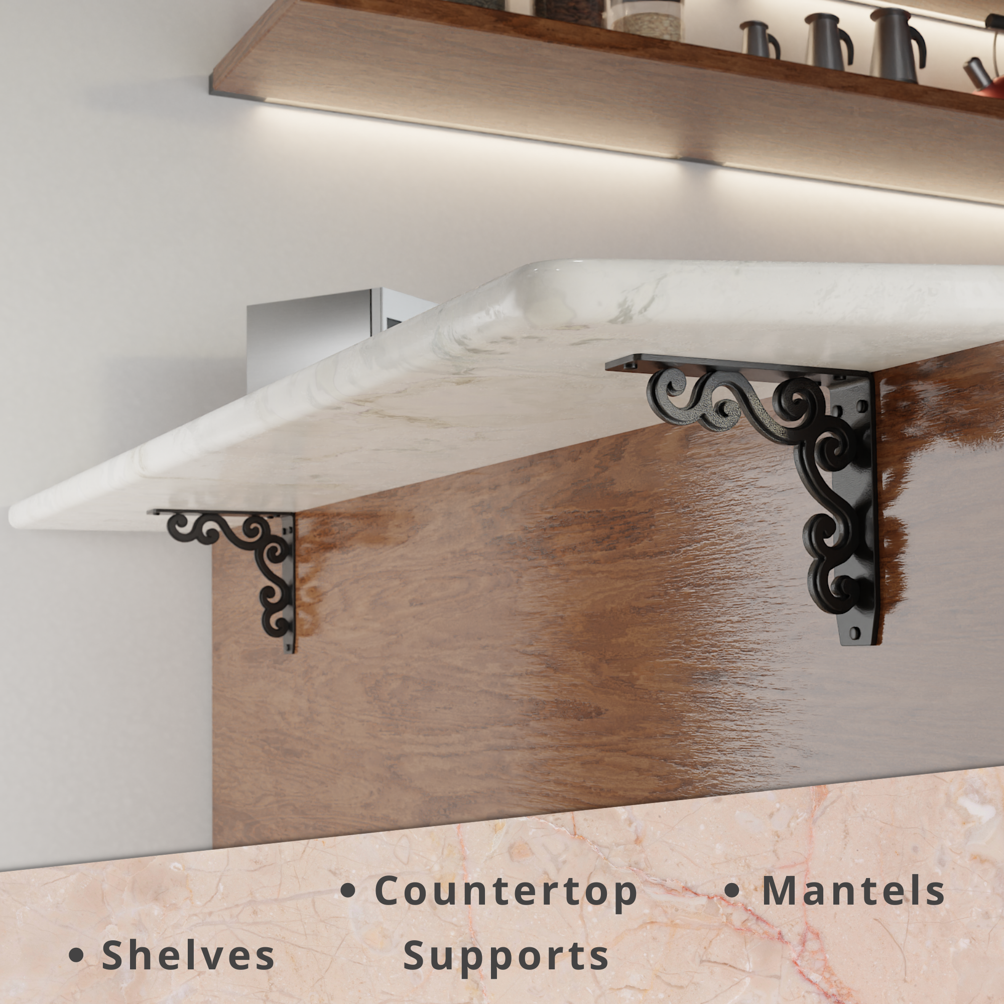 Charleston Shelf Brackets | Countertop Brackets | StarbyDesigns
