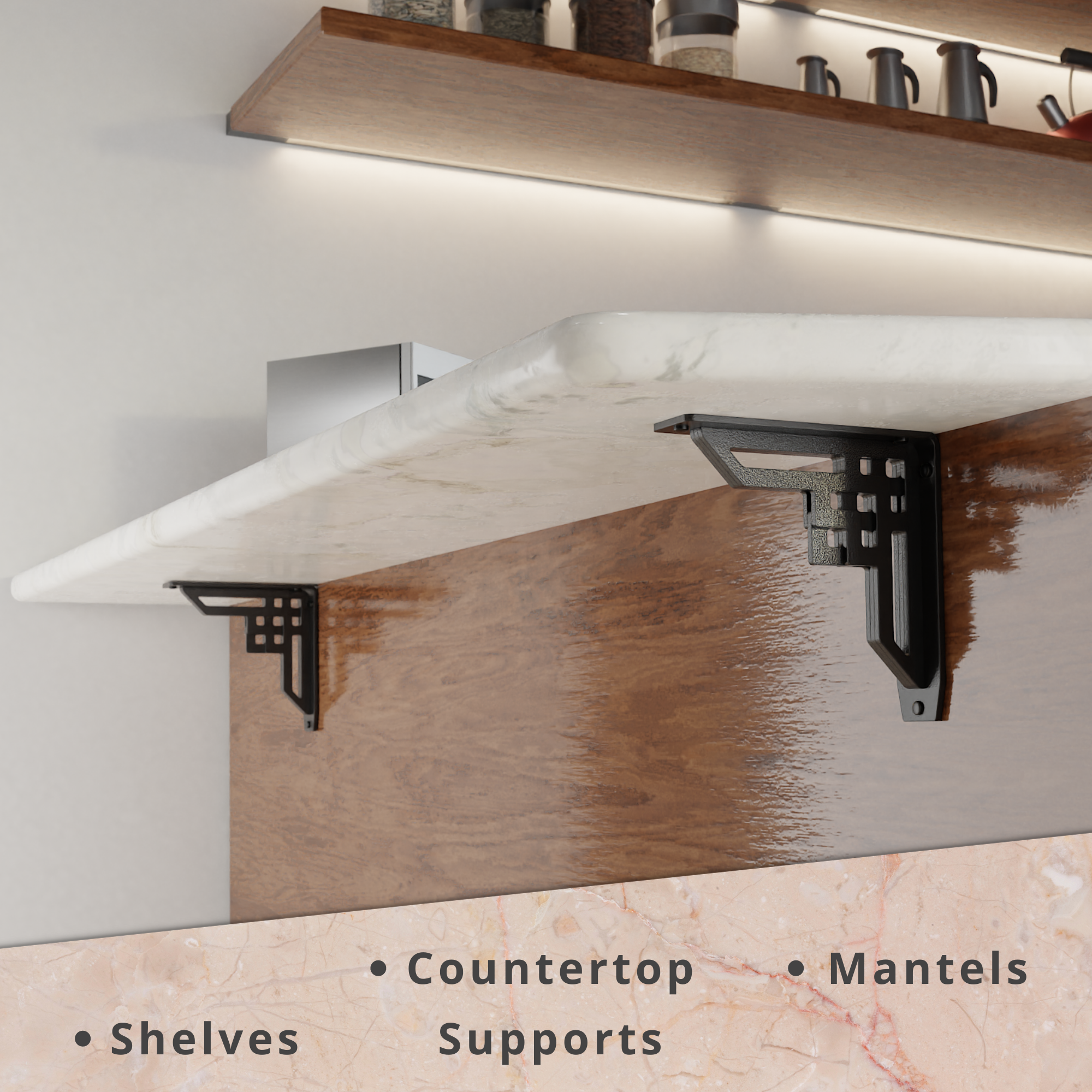 Rockville Heavy Shelf Brackets | Countertop Brackets | StarbyDesigns