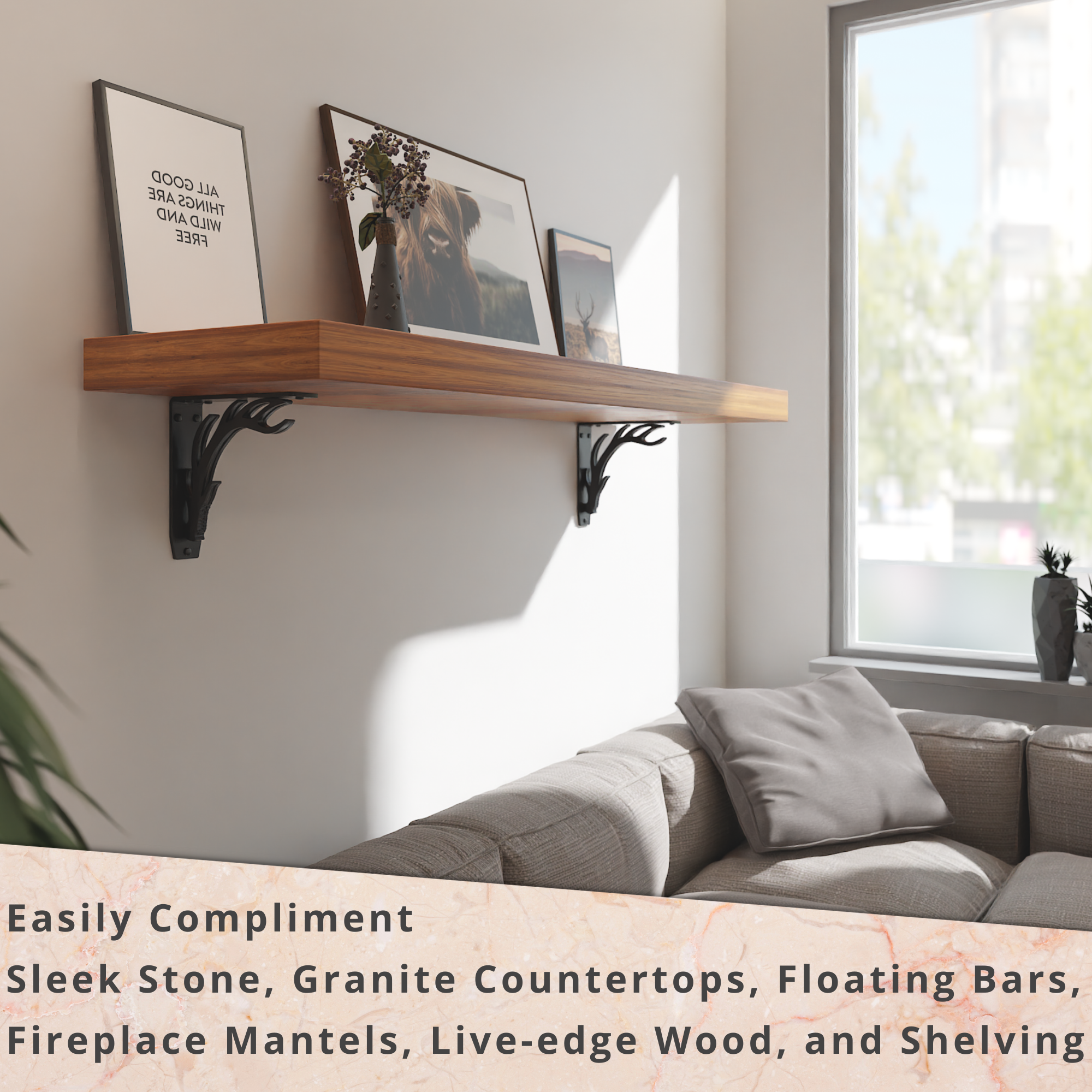 Elk Lodge Shelf Brackets | Elk Lodge Brackets | StarbyDesigns