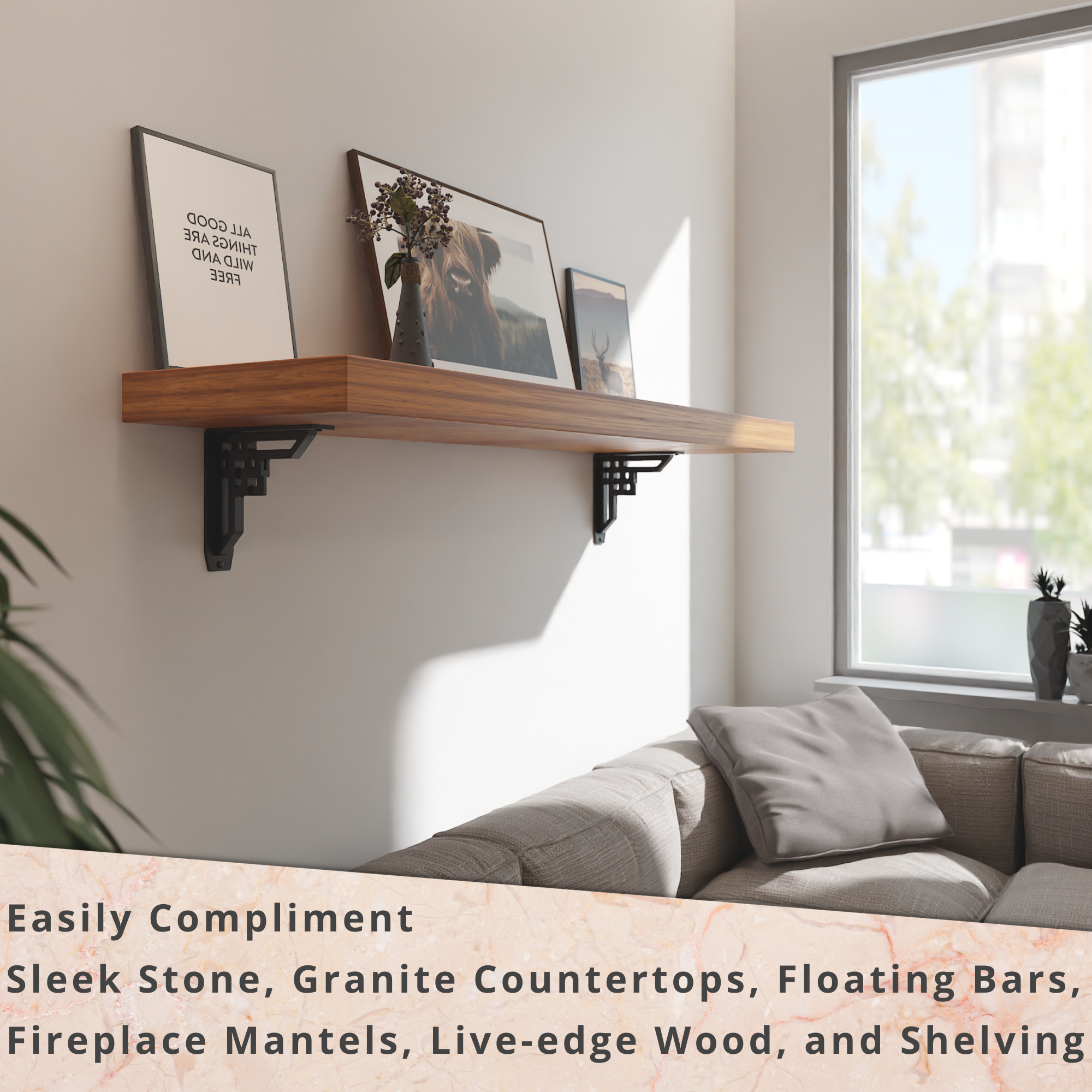 Rockville Heavy Shelf Brackets | Countertop Brackets | StarbyDesigns