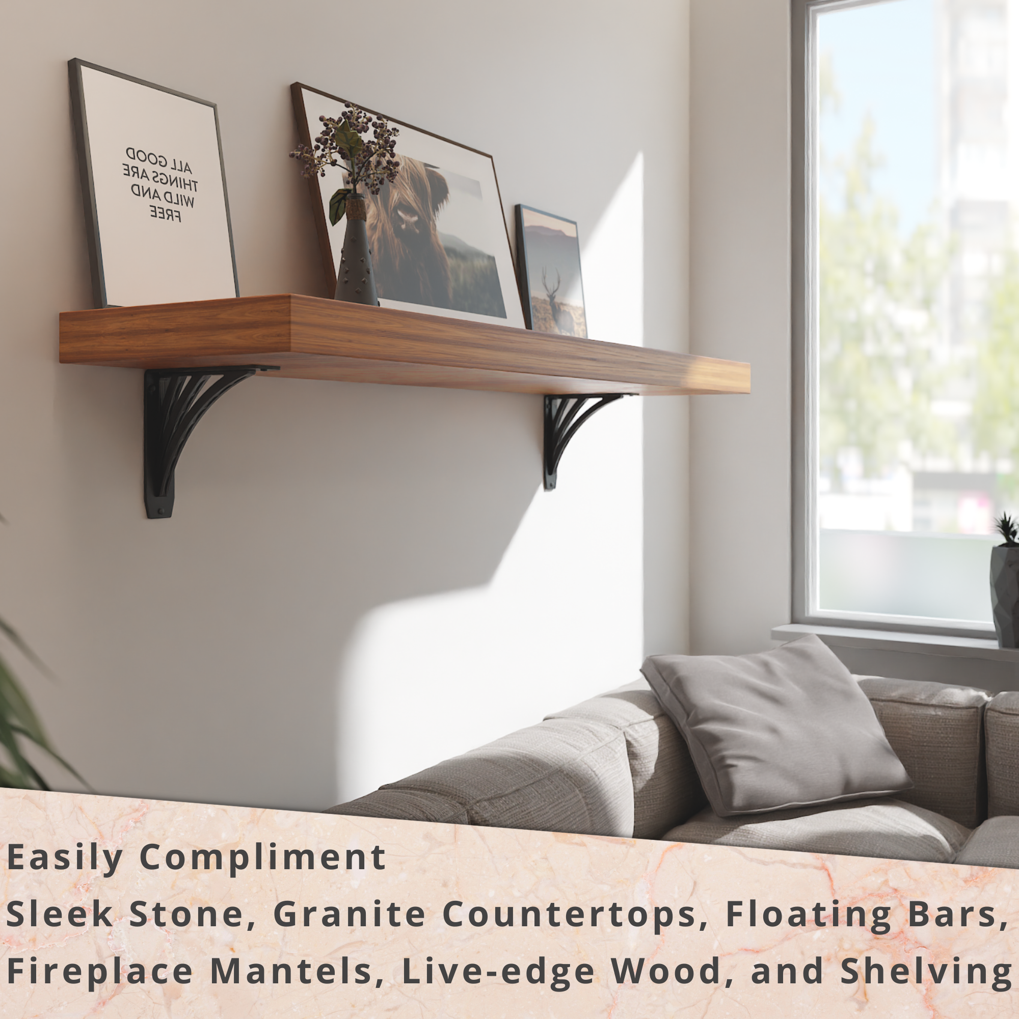 Ravenel Brackets Shelf | Countertop Brackets | StarbyDesigns