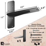 Ultimate Heavy-Duty Floating Granite Bracket - Premium T-Bracket for Cantilever Shelving | Strong, Invisible Support for Free Hanging Countertop Shelf Bench| Made in USA | Sleek Seamless DIY Design | Lifetime Warranty (1-PACK)